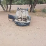 Un auto volcó en el acceso sur a Tinogasta sobre la Ruta Nacional 60